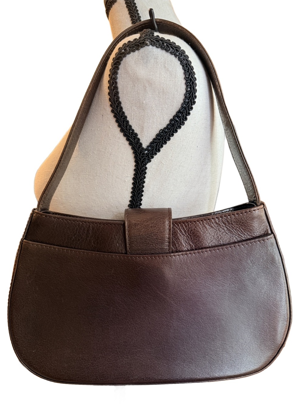 Charles Jourdan Paris Vintage Brown Leather Horsebit Style Shoulder Bag - Picture 2 of 9